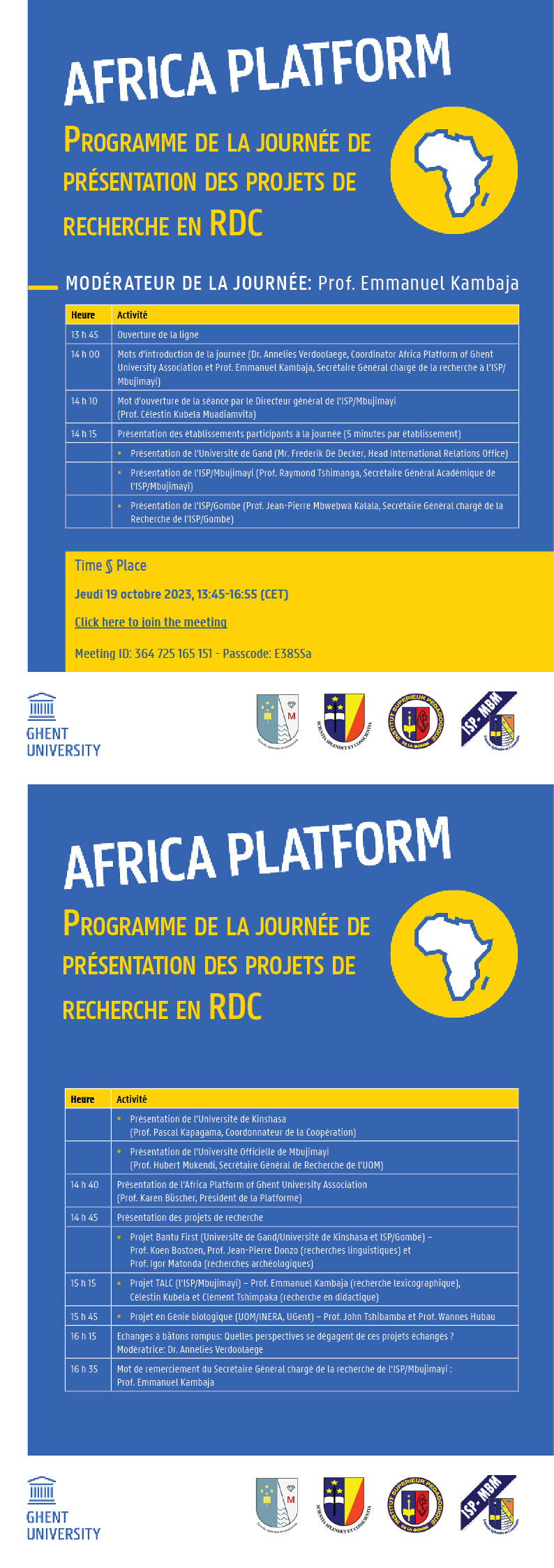 Journée De Présentation Des Projets De Recherche En Rdc Africa Platform